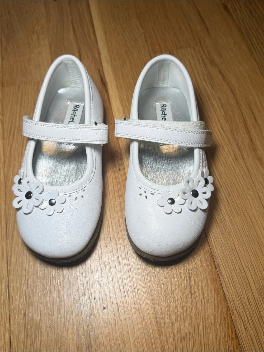 Rachel Shoes Girls Kelby White Floral Mary Jane Shoes